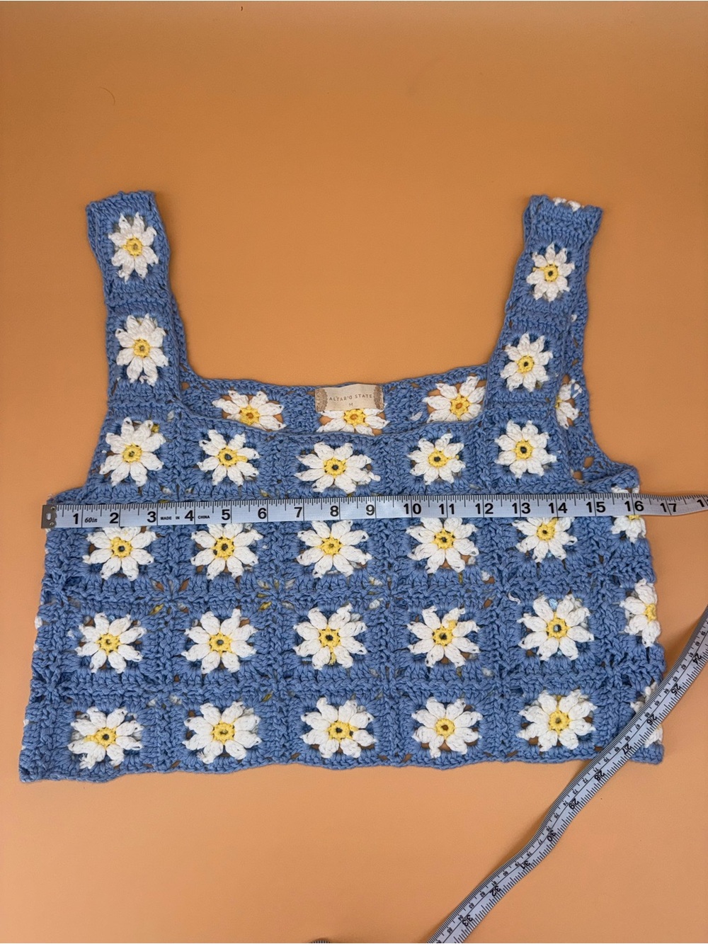 Altar'd State Periwinkle Crochet Daisy Crop Top - Picture 3 of 4